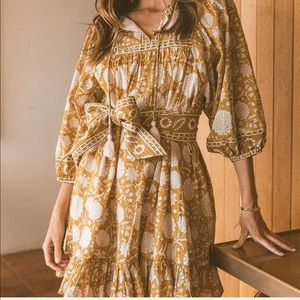 Cleobella Magdalena Mini Dress Honey Mix Print